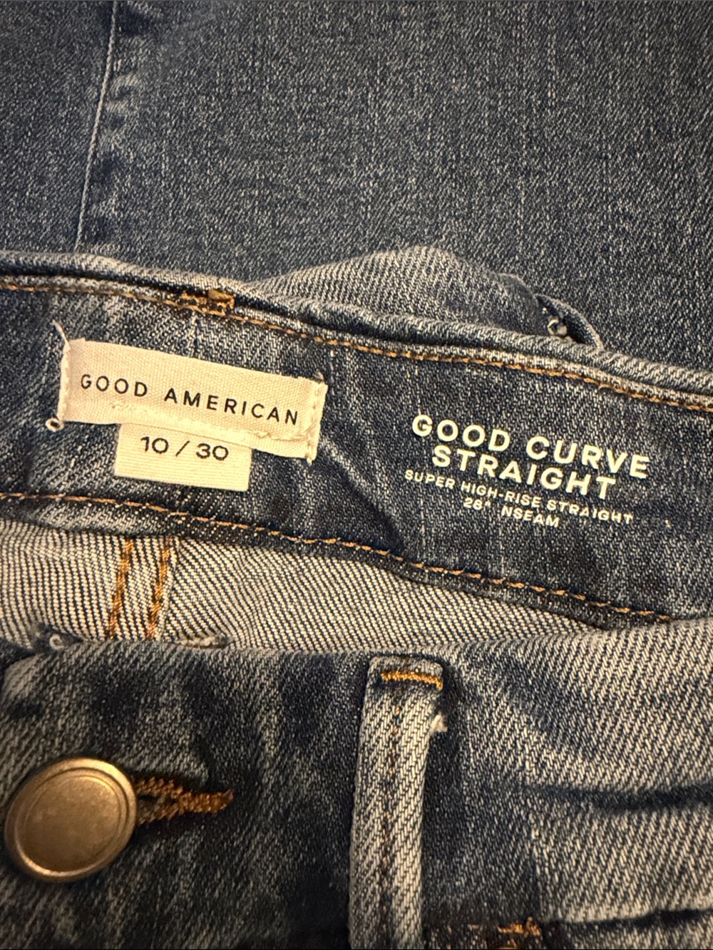Good American Light Blue Denim Good Curve Straight Jeans